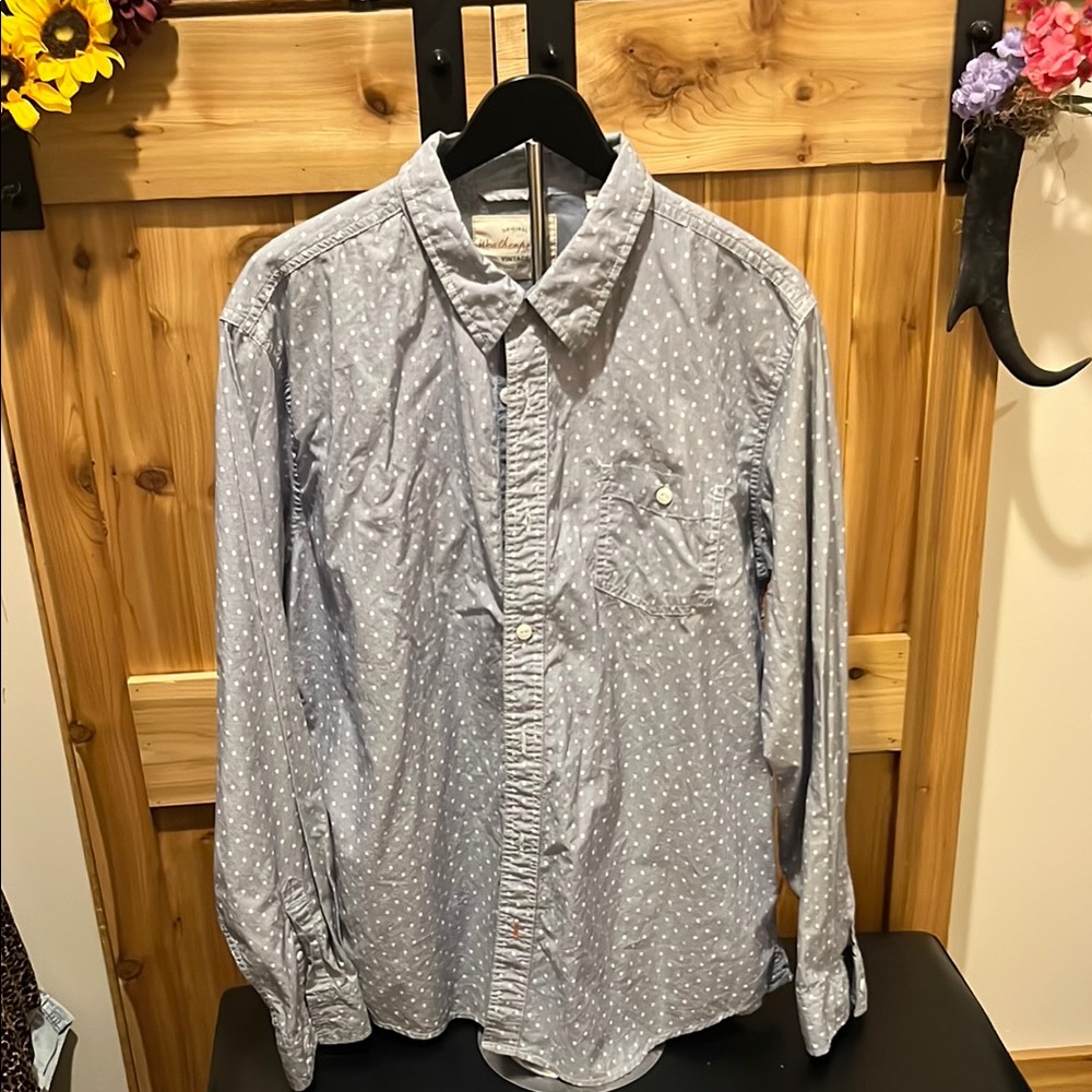 Weatherproof Light Blue Patterned Button-Down Shirt